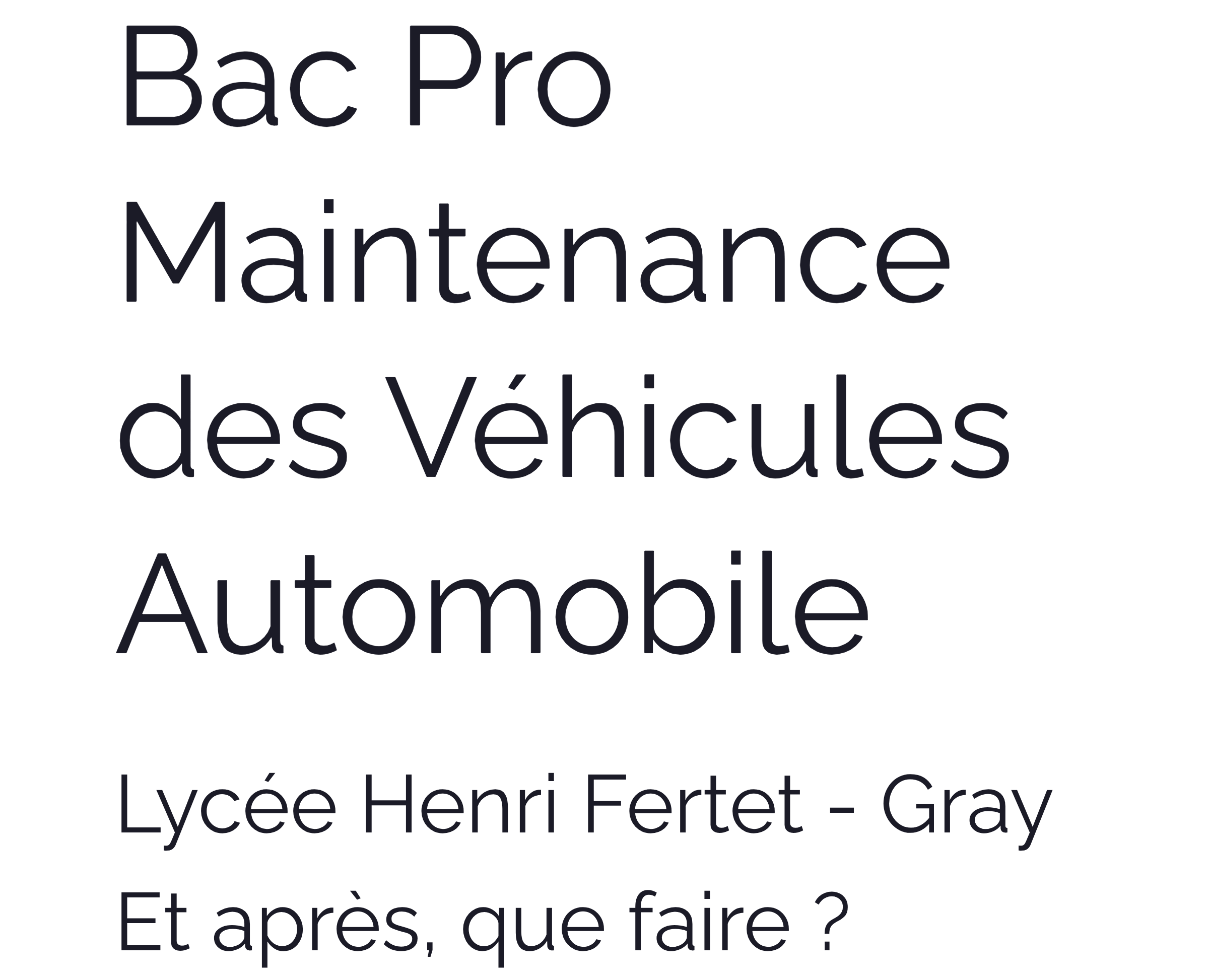Présentation Bac Pro Maintenance